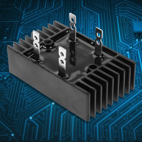 Pont redresseur à diodes biphasé haute puissance, 100 A, 1600 V, noir (1 pièce) (1/5)