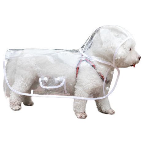 Waterproof coat for small dogs and cats, with hood, adjustable, PVC, transparent, and ultra-light (1/5)