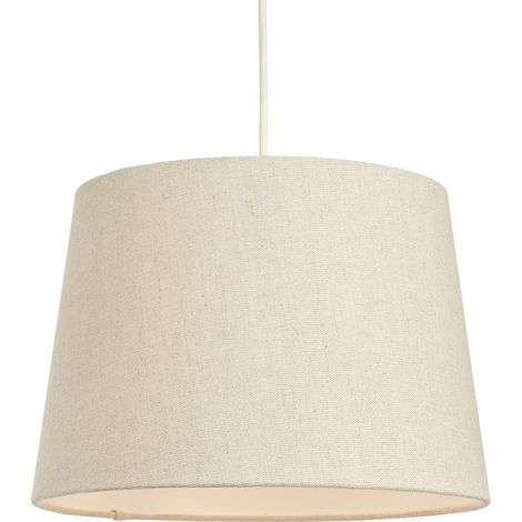 Litecraft Muriel 12 Inch Empire Beige Easy Fit Fabric Tapered Ceiling Lampshade (1/5)