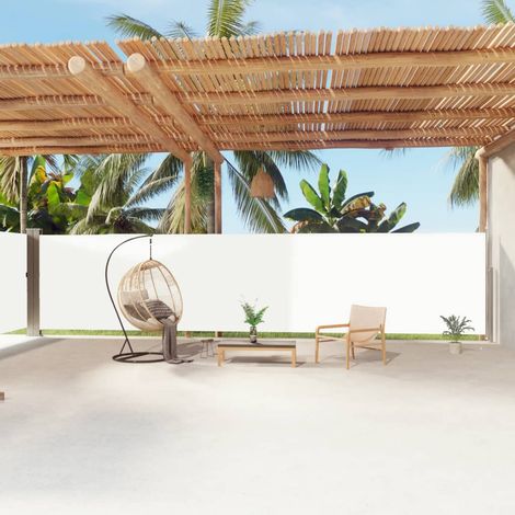 Auvent latéral rétractable de Jardin,Marquise,Store Banne,Anti-UV Crème 180x1200 cm -FR28633 (1/5)