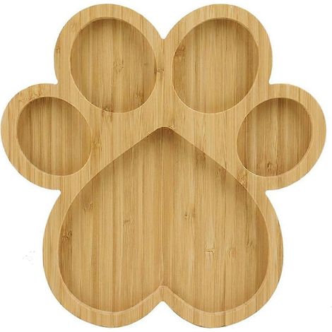 Plateau de service en forme de griffe à 5 rainures, planche à découper en bois de 25 cm, bonbonnière en forme de griffe, bol, assiette séparée (1/5)