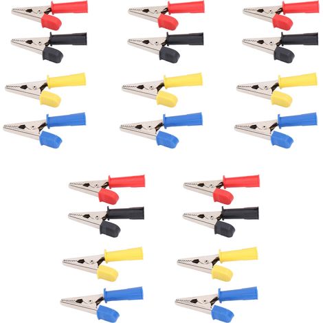 Jeu de 5 pinces de test en laiton et PVC pour batterie de voiture, avec prises jack de 4 mm pour fils. (1/5)