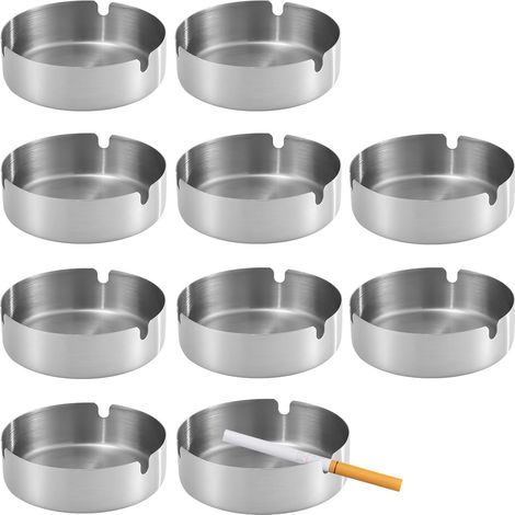 Cenicero de exterior de 10 cm de diámetro, resistente al viento, de acero inoxidable, ideal para mesas modernas, restaurantes y dormitorios.