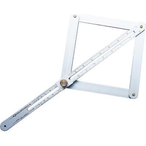 Outil de mesure diagonale combiné en alliage d'aluminium pour rapporteur d'angle (argent)-38x17.1cm-Silver
