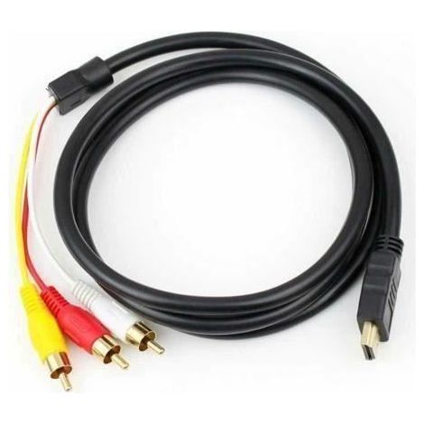LR HDMI à 3RCA Câble, Subway câble HDMI à 3RCA 3-Cordon RCA Component AV Audio Vidéo Plaqué (1/4)