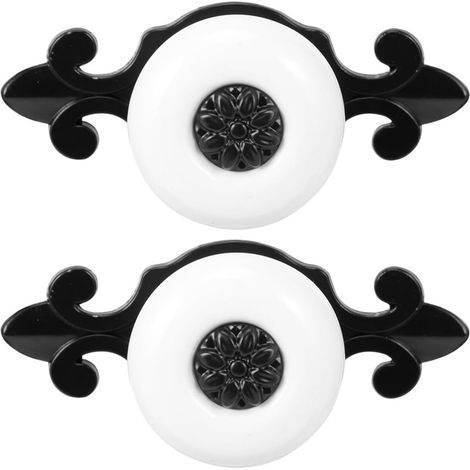 Poignée de porte meuble en alliage zinc, lot 2, noire (1/5)
