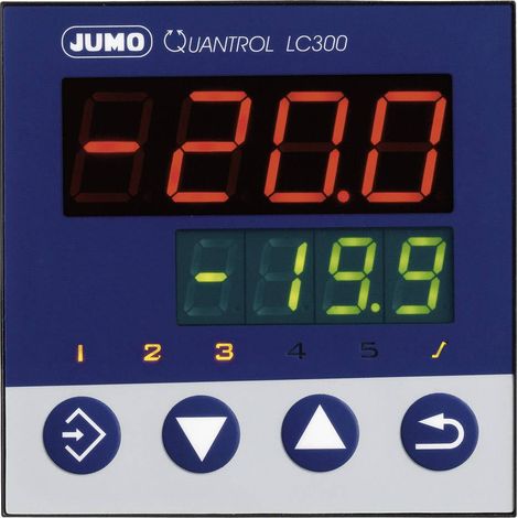 Jumo Quantrol LC300 Régulateur de température L, J, T, K, E, N, S, R, Pt100, Pt1000, KTY Relais 3 A (L x l x H) 80 x 96 (1/3)
