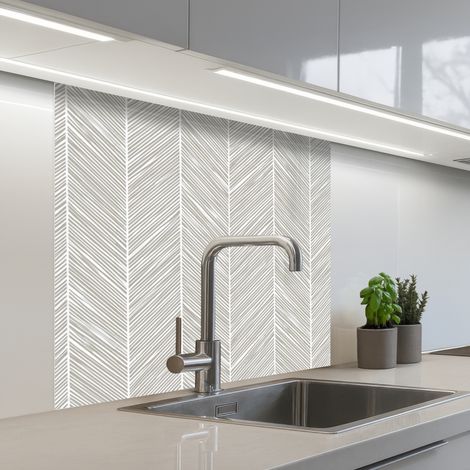 Kitchen Splashback Classic - Herringbone - Gray 80x80 cm