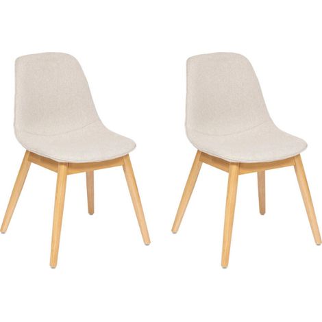 Lot de 2 Chaises en Tissu "Ayati" 86cm Beige (1/4)