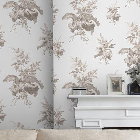 Papier peint intissé Laura Ashley Narberth Dove 1005 x 52cm Gris (1/5)