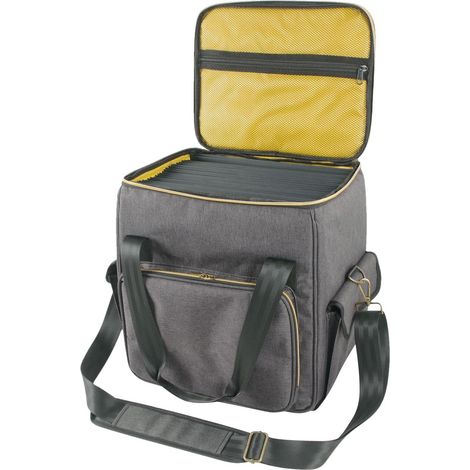 Record Storage Box, Travel Organizer Bag Cds, Albums Storage Carrying Bag with Dividers, Holds Up to 45 Records for Travel and Vinyl Collection Organization (1/4)