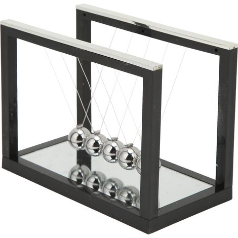 Pendule Miroir Noir Design Élégant - Décoration Bureau Anti-Stress Cadeau Original (1/5)