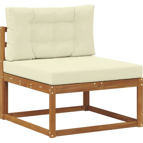 Outdoor Middle Sofa Natural vidaXL