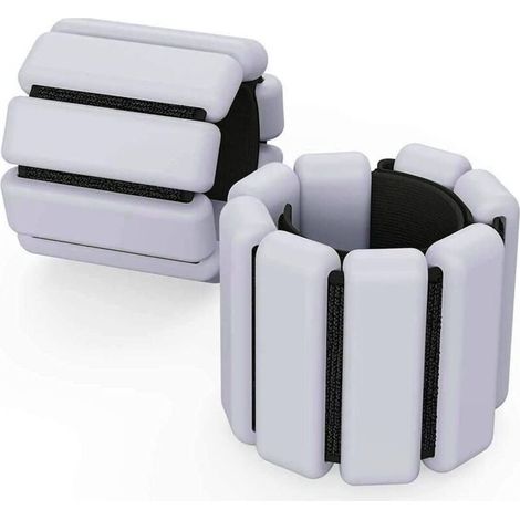 Lot de 2 poids réglables pour poignets et chevilles, pour exercices, marche, jogging, yoga, aérobic, Pilates, fitness (gris) (1/4)