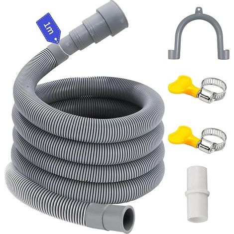 Washing Machine Drain Hose, Suitable for Interface Sizes, with Bracket and Clamps, Washing Machine Hose for Washer, Dishwasher and Dryer (1/5)