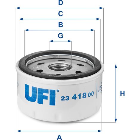 UFI 23.418.00 UFI Ölfilter Metall niedrig