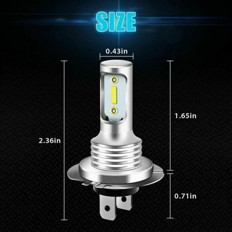 Ampoule H7 - LED Antibrouillard 80 W - Température de Couleur 6000 K - Blanc Froid - Pour Phare de Voiture - 4 Pièces (1/4)