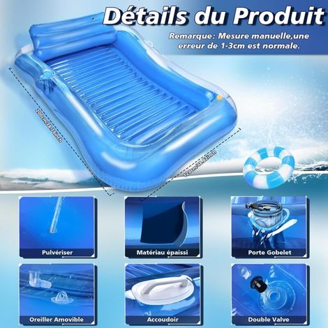 Test : baignoire gonflable Keszing avec appuie-tête et porte-gobelet Test : baignoire gonflable Keszing avec appuie-tête et porte-gobelet