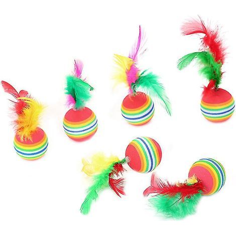 Set mit 5 Federbällen für Katzen, Katzenstimulationsspielzeug. (1/4)