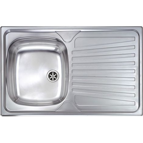 Lavello MONDIAL 79x50 1 vasca sinistra+ gocciolatoio ACCIAIO INOX (1/6)