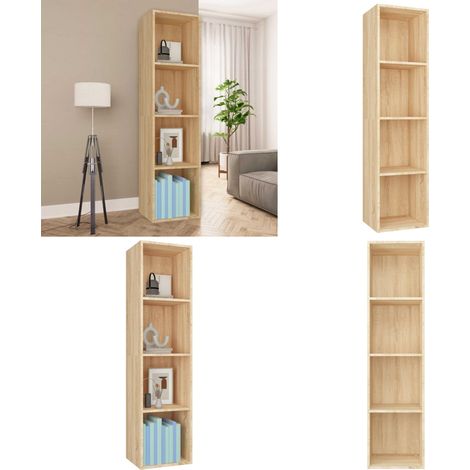 Bücherregal/TV-Schrank Sonoma-Eiche 36x30x143 cm Holzwerkstoff - Bücherregal - TV-Stand - Holzmöbel - Schlafzimmermöbel - Wohnzimmermöbel - Home & Living (1/5)