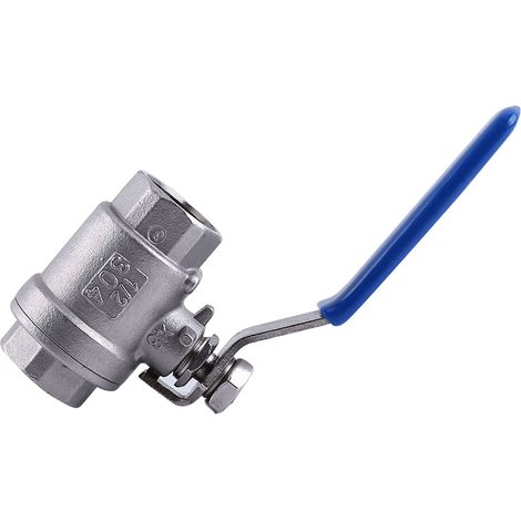 Vanne à bille rotative 2 voies à passage intégral 1/2'' BSPT en acier inoxydable SS304, deux pièces, WOG1000 (1/5)