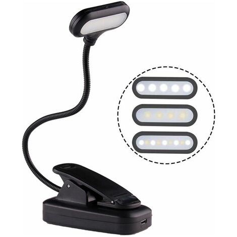 Reading Light for Reading in Bed at Night, Clip on Amber Book Light, Warm LED Reading Night Light, USB Rechargeable (1/4)