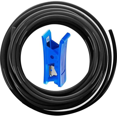 12 Meter Polyurethane Hose Black Pneumatic, PU Air Hose, 12mm OD x 8mm ID, Polyurethane PU Air Hose Kit, 1 Pcs Hose Cutter (1/5)