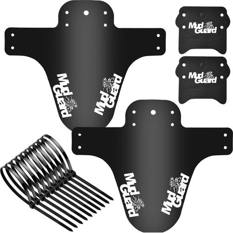 Garde-boue VTT Avant et Arrière Lot de 2 Protections Boue Vélo de Montagne Souple avec 10 Attaches de Câble Accessoire Cyclisme Réglable Noir (1/5)