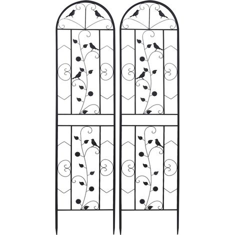 Unho – Treillis de jardin 2 pcs en métal 50x210 cm – Support pour plantes grimpantes – Design moderne – Installation facile (1/5)