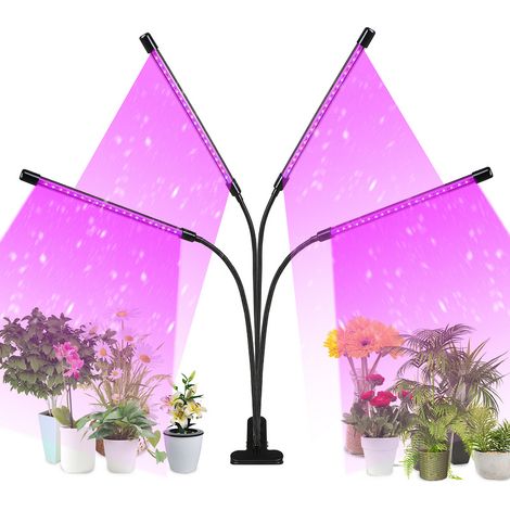 EINFEBEN Lampe de Plante, Lampe de Croissance Lampe Horticole LED pour Plantes à 4 Têtes Lampe, Croissance Spectre Complet (1/5)