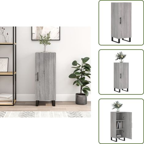 Sideboard Grau Sonoma 34,5x34x90 cm Holzwerkstoff - Sideboard - Wohnzimmermöbel - Regal - Grau - Holzmöbel (1/5)