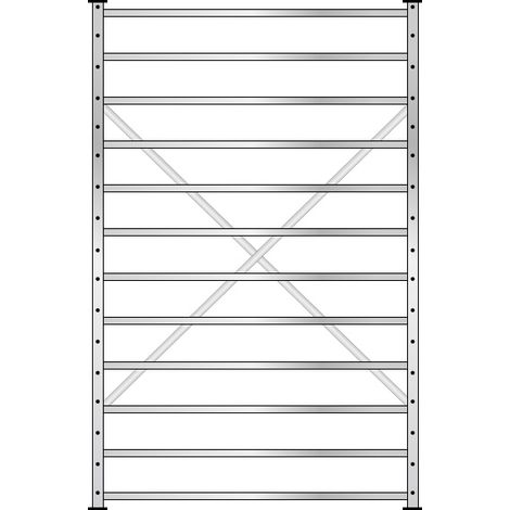 BRB Fächerregal, 300 mm tief, mit 12 Fachböden, Stecksystem, verzinkt, BxTxH 1270x315x2 mm
