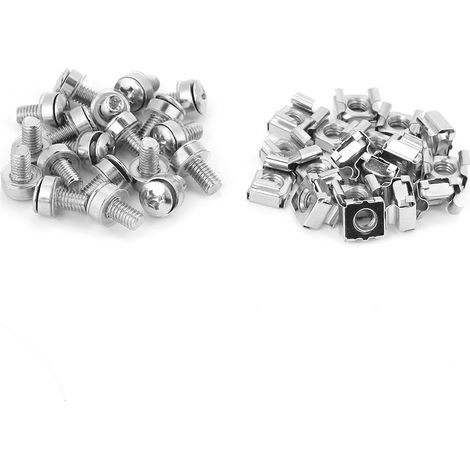 Kit de 20 vis et écrous cage pour baies de brassage (M516) (1/5)