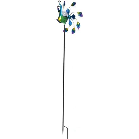 Moulin à vent de jardin en fer forgé avec éclairage solaire LED pour la décoration extérieure (1/5)
