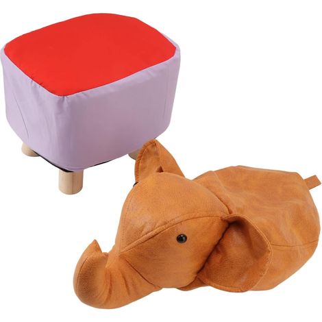 Cute Elephant Footrest, Padded Stool (1/5)