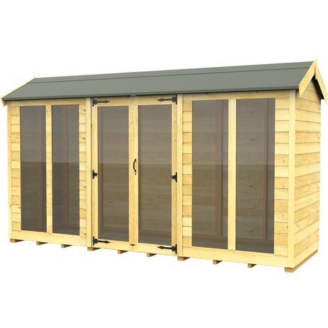 12 x 4 Apex Summer House (Full Height Window)