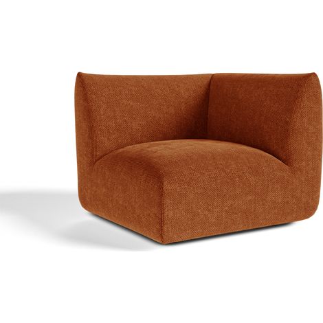 Module d'angle réversible en velours chenillé terracotta NOOMA (1/5)