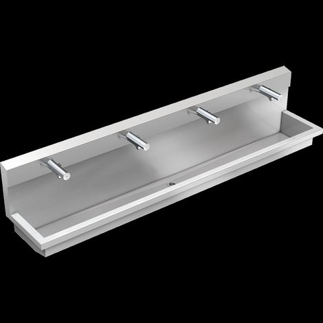 Unité de lavage KWC, PLANOX, acier inoxydable, 2400x530x440 mm, 4x MBatt. électronique (1/2)