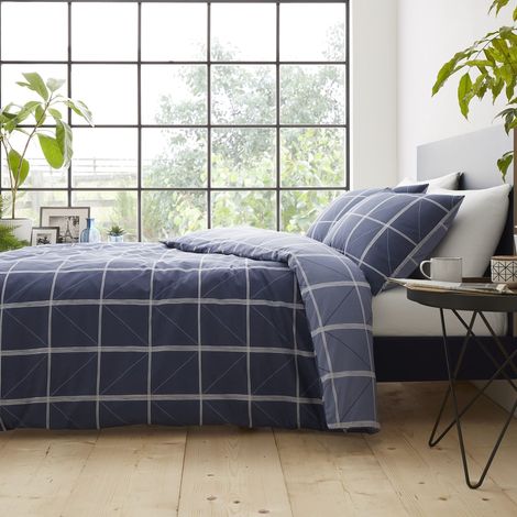 Geometric Grid Housse de Couette + taie d'oreiller pour lit de 180 cm - 260 x 240 + 2 (50 x 110) (1/5)