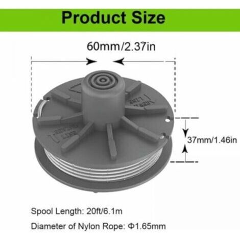 Bobines de fil de coupe, 3 bobines de fil pour coupe-bordures Turbo 5307-20, bobines de rechange de 6 m pour coupe-bordures Gardena (1/3)