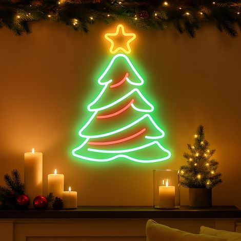 Figura natalizia a neon connessione USB per decorazioni natalizie 45 x 50 cm -Pupazzo di Neve