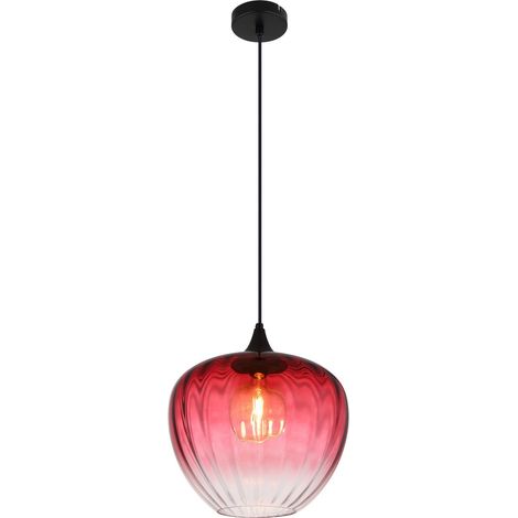 Globo - lámpara colgante - SANDER - rojo - vidrio - Ø 29cm - E27 (1/5)