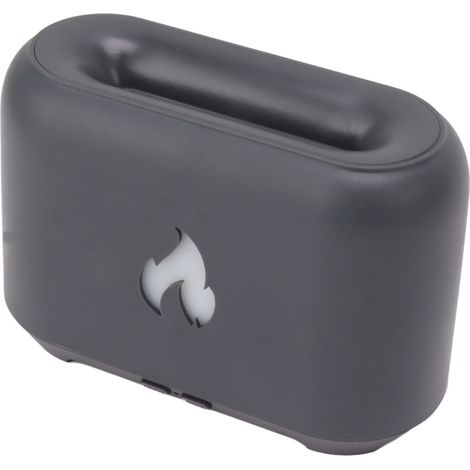 Diffuseur de flamme 130 ml, humidificateur USB à effet flamme 3D ajouré avec 7 couleurs de lumière LED pour la maison, 5 V, gris foncé (1/5)