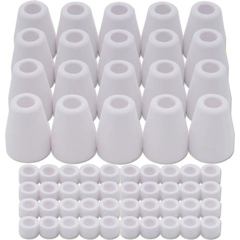60 PièCes pour PT-31 -40 WSD-LG40 Consommables de Coupe , XU,Plasma Alumine CéRamique Bouclier Tasse 18204 et Anneau Gaz 18785 - KZQ