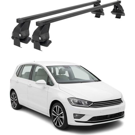 OMAC Dachträger Querträger Stahl für VW Golf mk7 Sport Van 2012-2019 – Abschließbar – City-Crash-getestet – DIN 75302:2019 – ISO/PAS 11154:2006 – Max. 50 kg Schwarz (1/5)