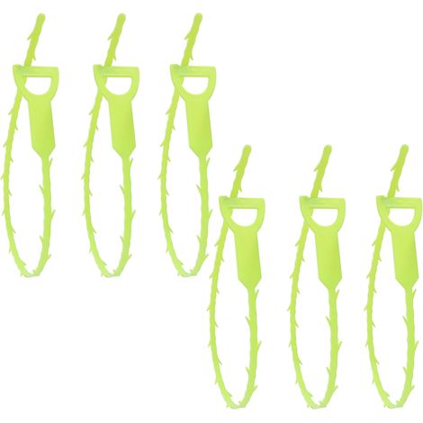 Outil De Debouchage - 20 Pouces - Embout Denté Flexible En PE - Pour Canalisations Salle De Bain Douche Baignoire - Lot De 6
