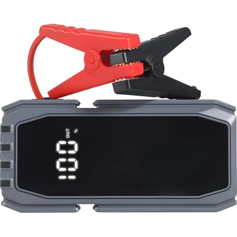 Démarreur de voiture 1500A, batterie lithium portable 12V, booster avec lampe LED et câbles, pour moteurs jusqu'à 6L essence/4L (1/5)
