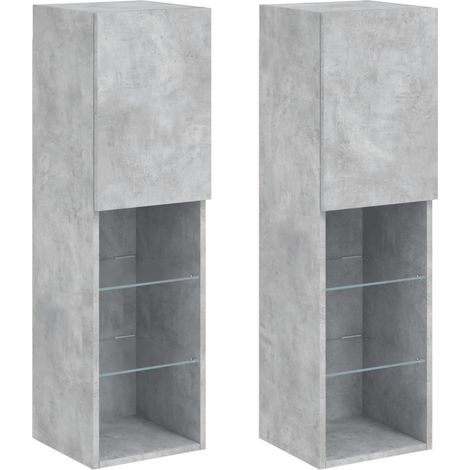 Mobile TV multimediale scaffale TV credenza TV sala da pranzo soggiorno camera da letto con luci LED 2 pezzi 305 x 30 x 102 cm grigio 020028832