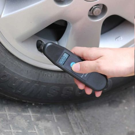 Manomètre numérique de pression des pneus avec capteur de précision et écran LCD, compatible avec voitures, camions, motos et outils pour véhicules. (1/5)